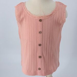 Zara Baby Ribbed Button Front Tank 12–18M NWT